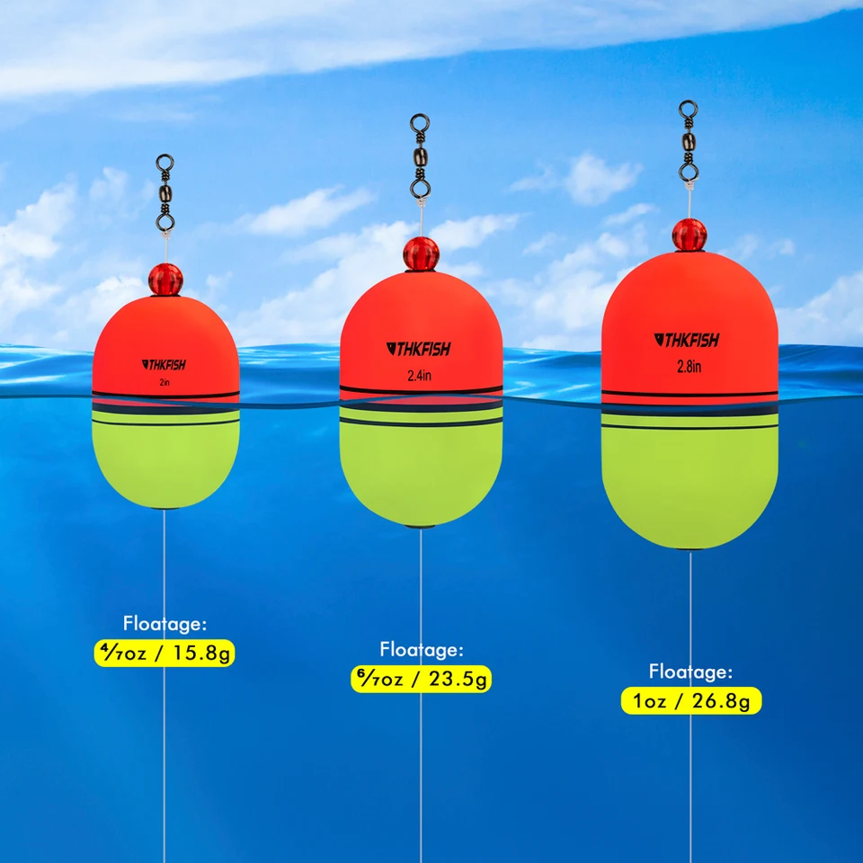 Lot De 8 Flotteurs De Pêche En EVA – Tailles Et Poids Différents, Rouge/jaune, Pour Eau Douce Et Salée
