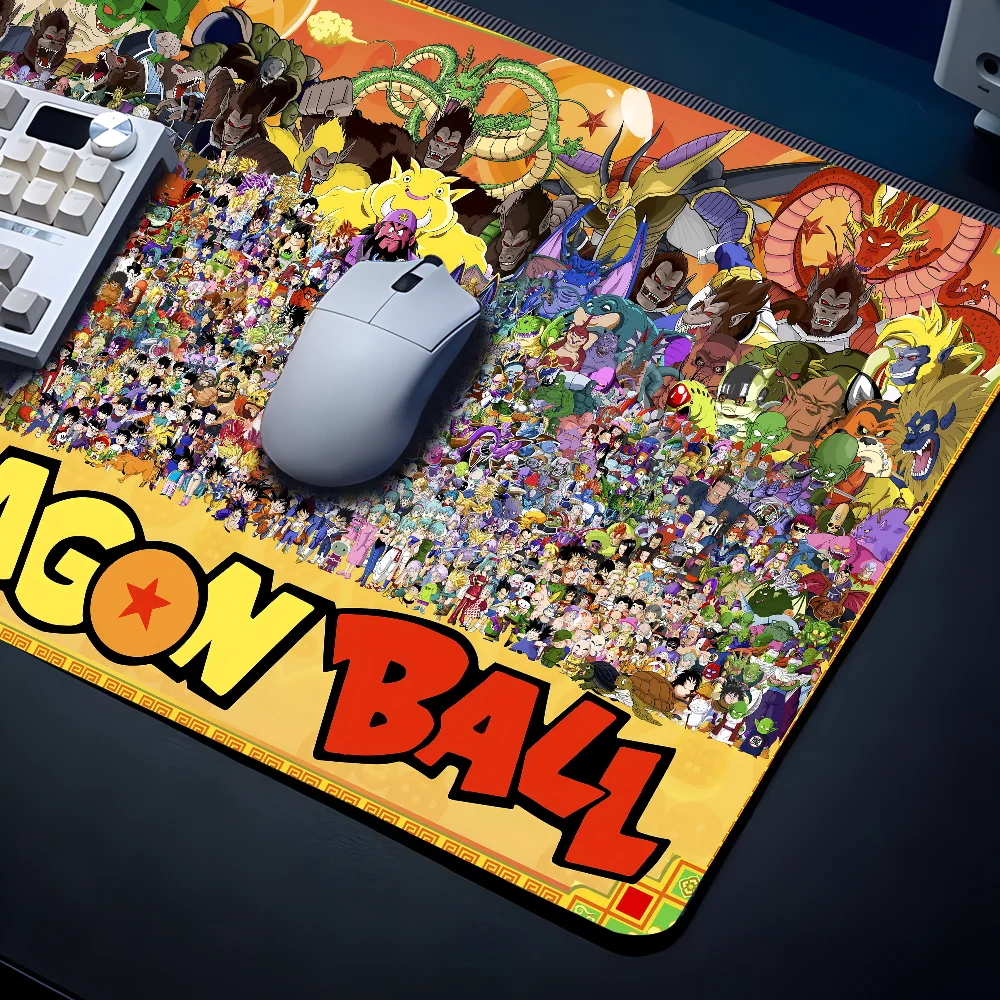 Ball-Anime-D-Dragon 대형 게임용 마우스 패드, 잠금 가장자리 두꺼운 컴퓨터 키보드 테이블 책상 매트