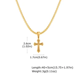 Chic Stainless Steel Cross Pendant Necklace: Classic Christian Jewelry Gift - 60cm (PN - 2012G - Box Chain)