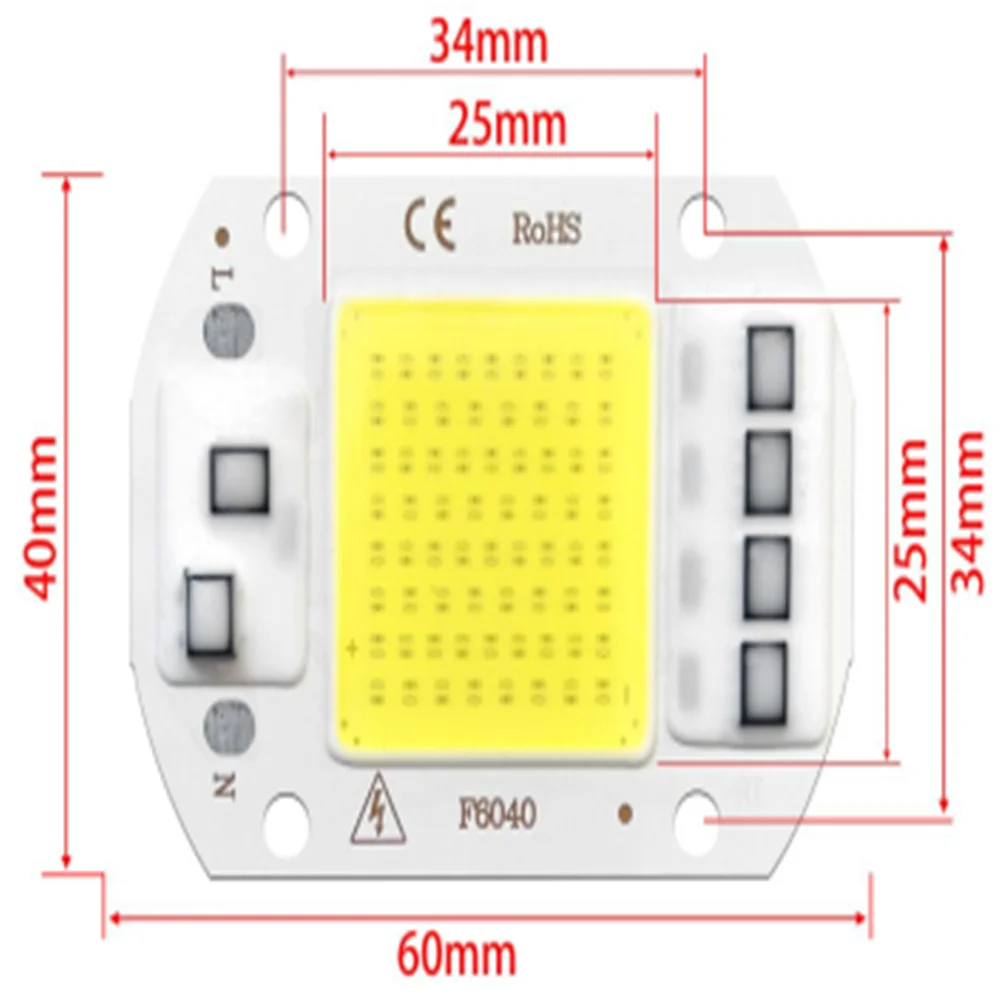 LED COB Lamp Bead 10W 20W 30W 50W AC 220V 240V IP65 Smart IC No Need Driver DIY Flood light Led Bulb Spotlight Outdoor Chip Lamp