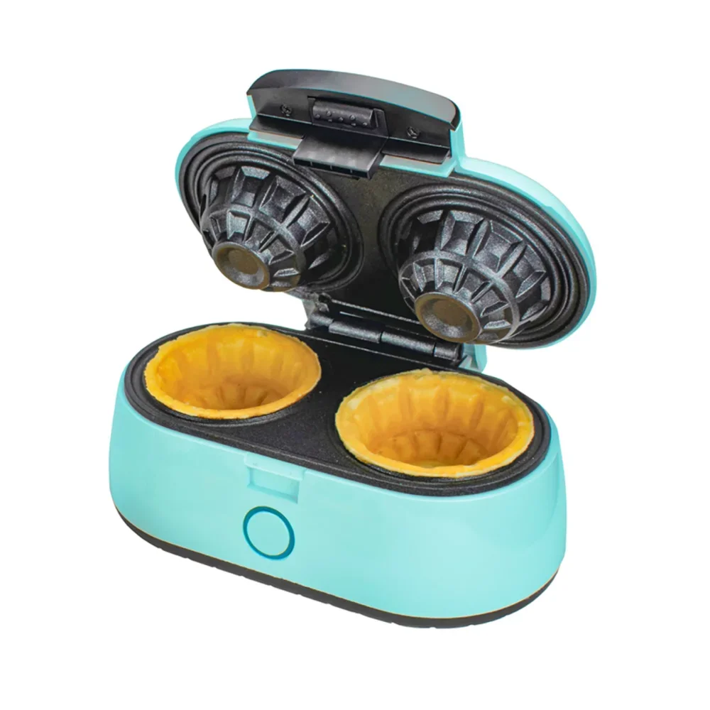 Btwd Double 3.5 Inch Waffle Bowl Maker In Blue Donut Maker Machine