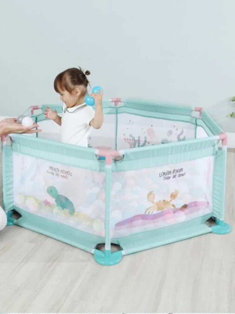 Hexagonal Baby Barrier, Ocean Ball Pool, Children's Indoor Play Fence, Safe Crawling Mat, Baby Playground Playpen 6