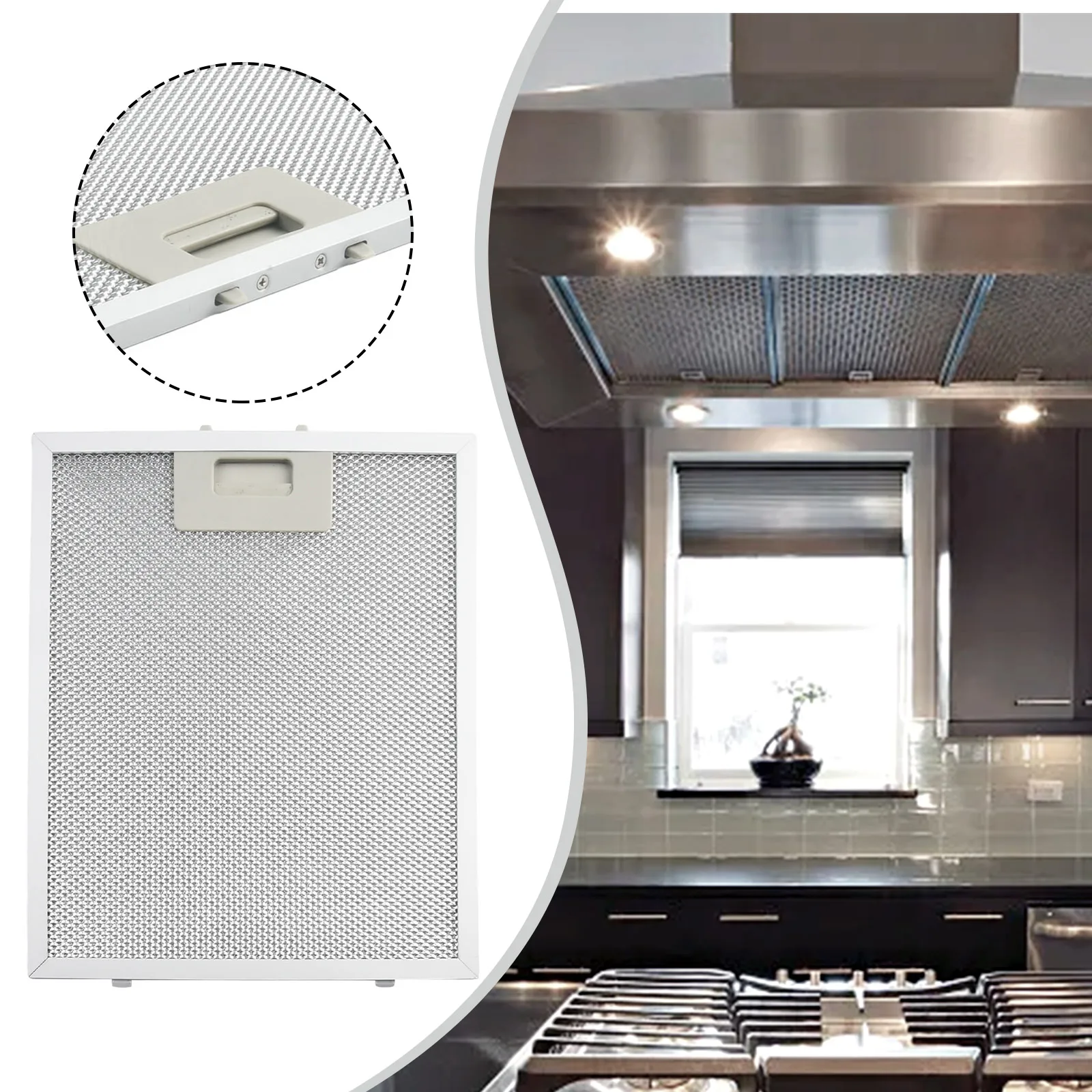 

Cooker Hood Grease Filter Silver Vent Ventilators 1pcs 290x240mm Cooking Indoor Instrument Exhaust Fans Grease