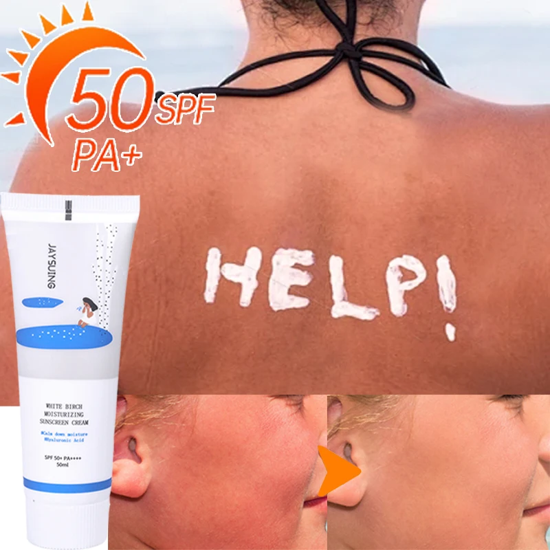 Face Body Whitening Sunscreen Cream SPF50+ Refreshing Waterproof UV Protector Concealer Moisturizing Brightening Sun Cream 60ml laikou face body whitening sakura sunscreen cream spf50 refreshing waterproof uv protector concealer moisturizing brightening