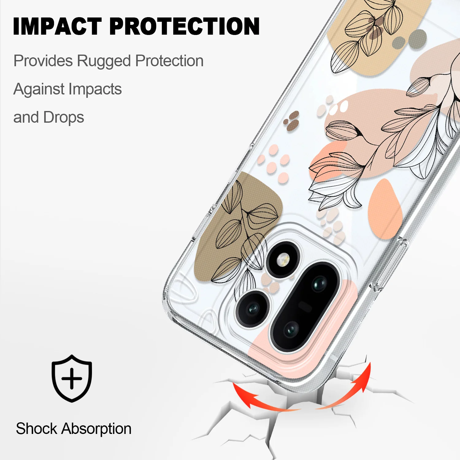 Elegant Transparent Floral Soft TPU Phone Case