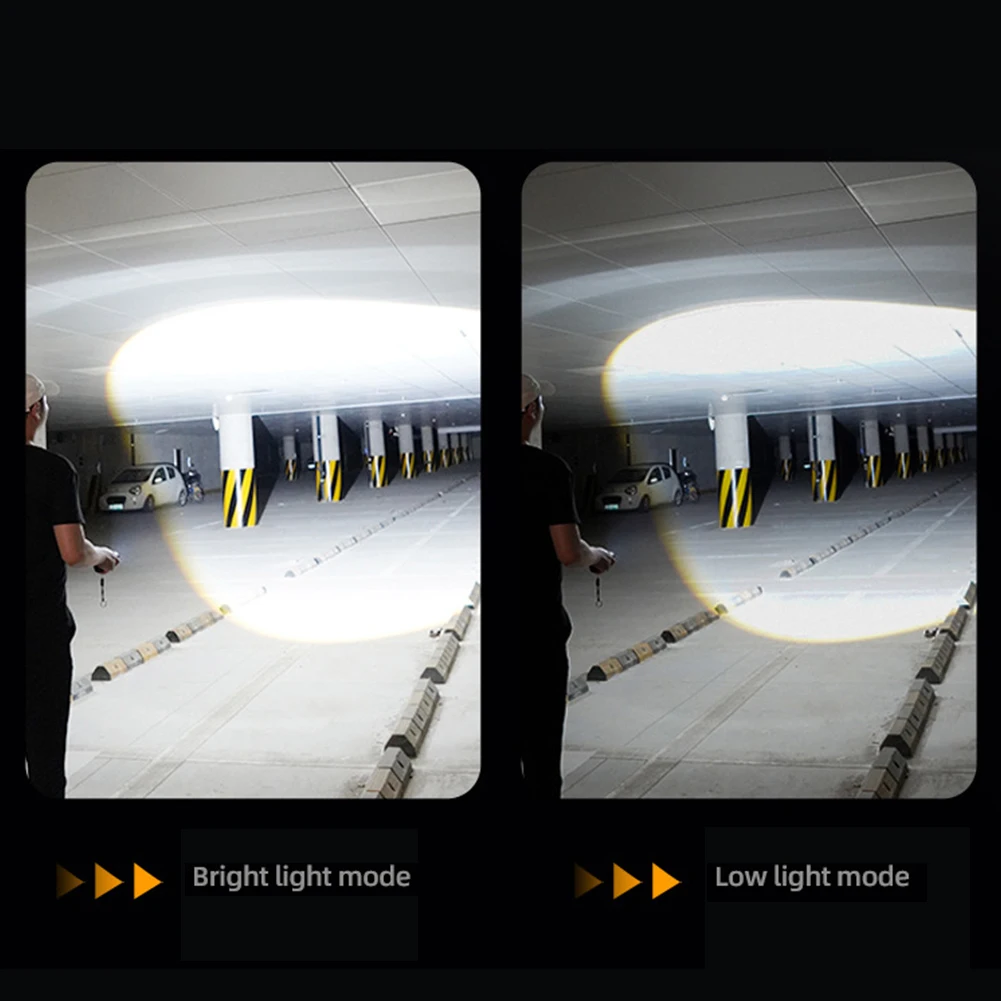 줌 가능한 USB 충전 휴대용 LED 손전등 전원 디스플레이, 강력한 LED 손전등, 캠핑 하이킹용 방수, 10W
