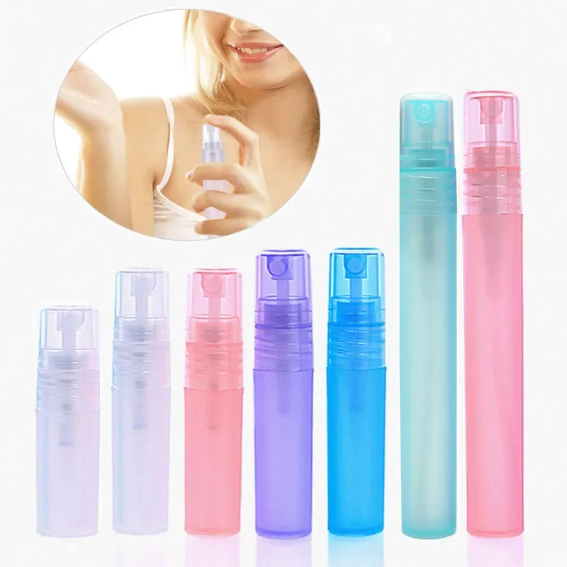 2ml/3ml/5ml/8ml/10ml Empty Portable Atomiser Spray Bottles Perfume Pen Vials Makeup Cosmetic Plastic Travel Sample Container 5pc