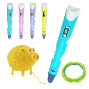 New Children Pen 3D Pen Magic 3D Drawing Printing Printer Pen Kids Toys  Printer Cotton Pen USB Pen Bubble Strokes Children Hobbies Children with  Colors Printing Pen Filament Refill-1SET