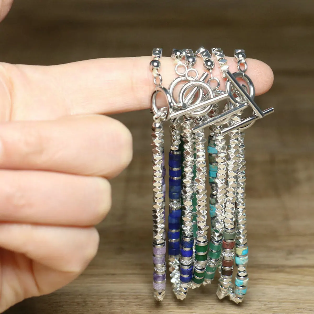 Collection couleurs bracelet pierre naturelle femme