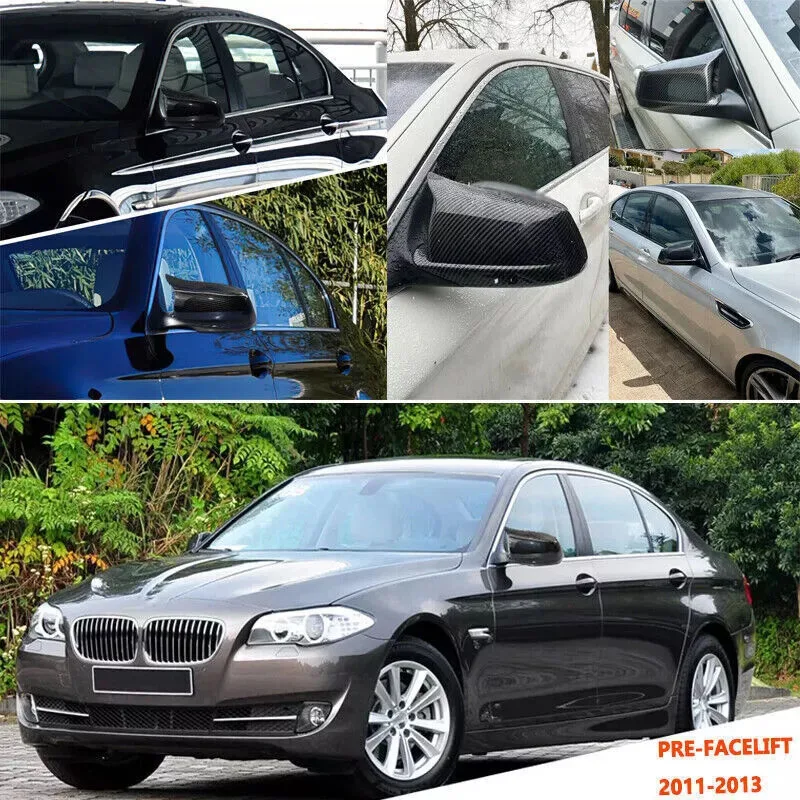 BMW 5 시리즈 F10 F11 2011-2013 용 1 쌍 백미러 커버 하우징 교체 사이드 윙 미러 캡 쉘 자동차 액세서리