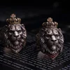 Retro Crown Lion Ring For Men Silver Color Punk Gothic Adjustable Open Ring Rock Hip Hop Handmade Jewelry Accessories Man Gift 4