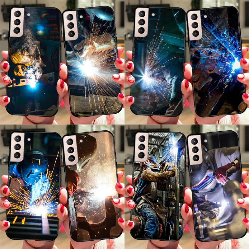 Saldatore Saldatura Hot Metal Worker Case Per Samsung Galaxy S23 S22 Plus S8 S9 S10 Note 10 Note 20 Ultra S20 Fe S21 Ultra Coque