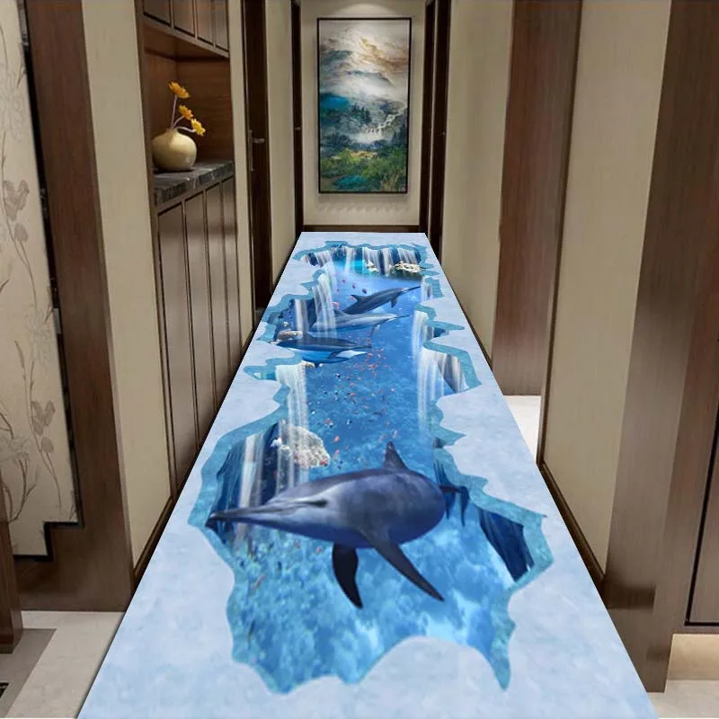 Tappeto Da Pavimento Per Cucina Tappeto Lungo 3D Tappeti Per Camera Da Letto Stone Path Print Zerbino D'Ingresso Antiscivolo Lungo Corridoio Corridori