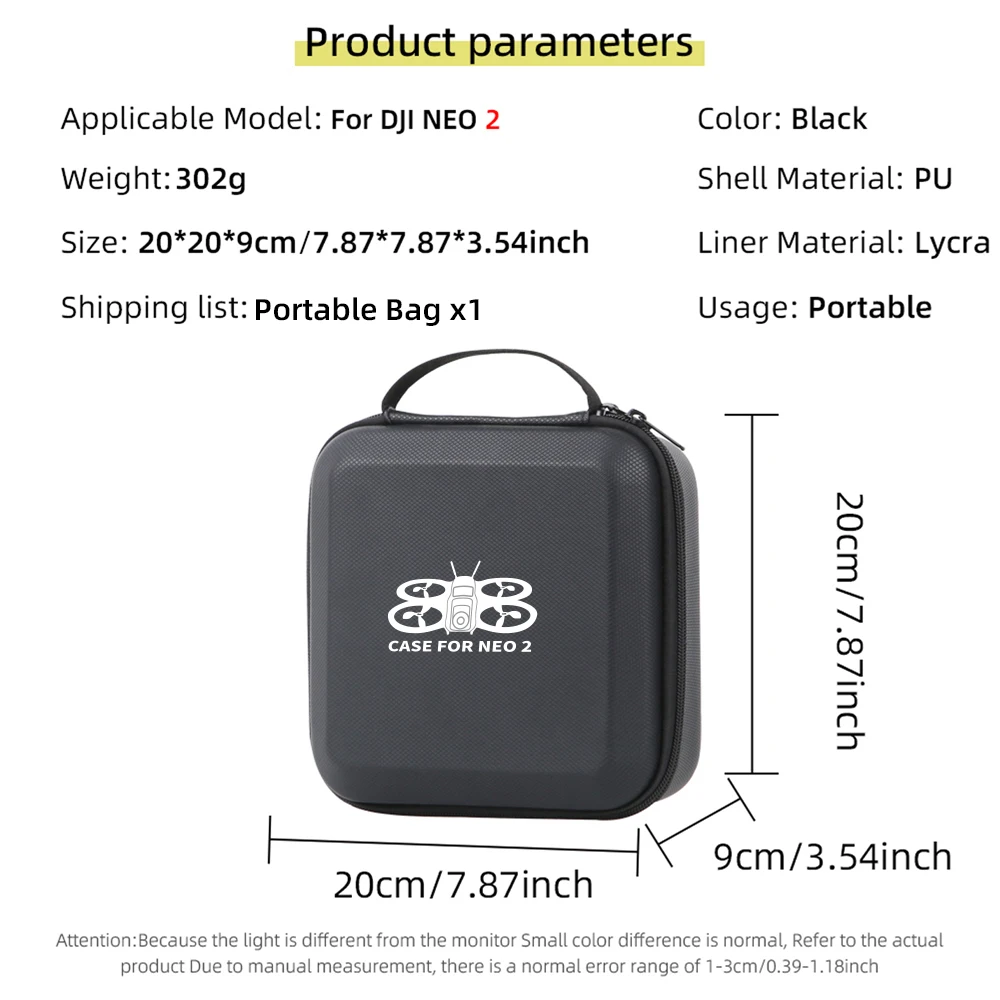 Vue éclatée de la mallette étanche antichoc pour DJI Neo 2, avec accessoires et batterie dans les compartiments.
