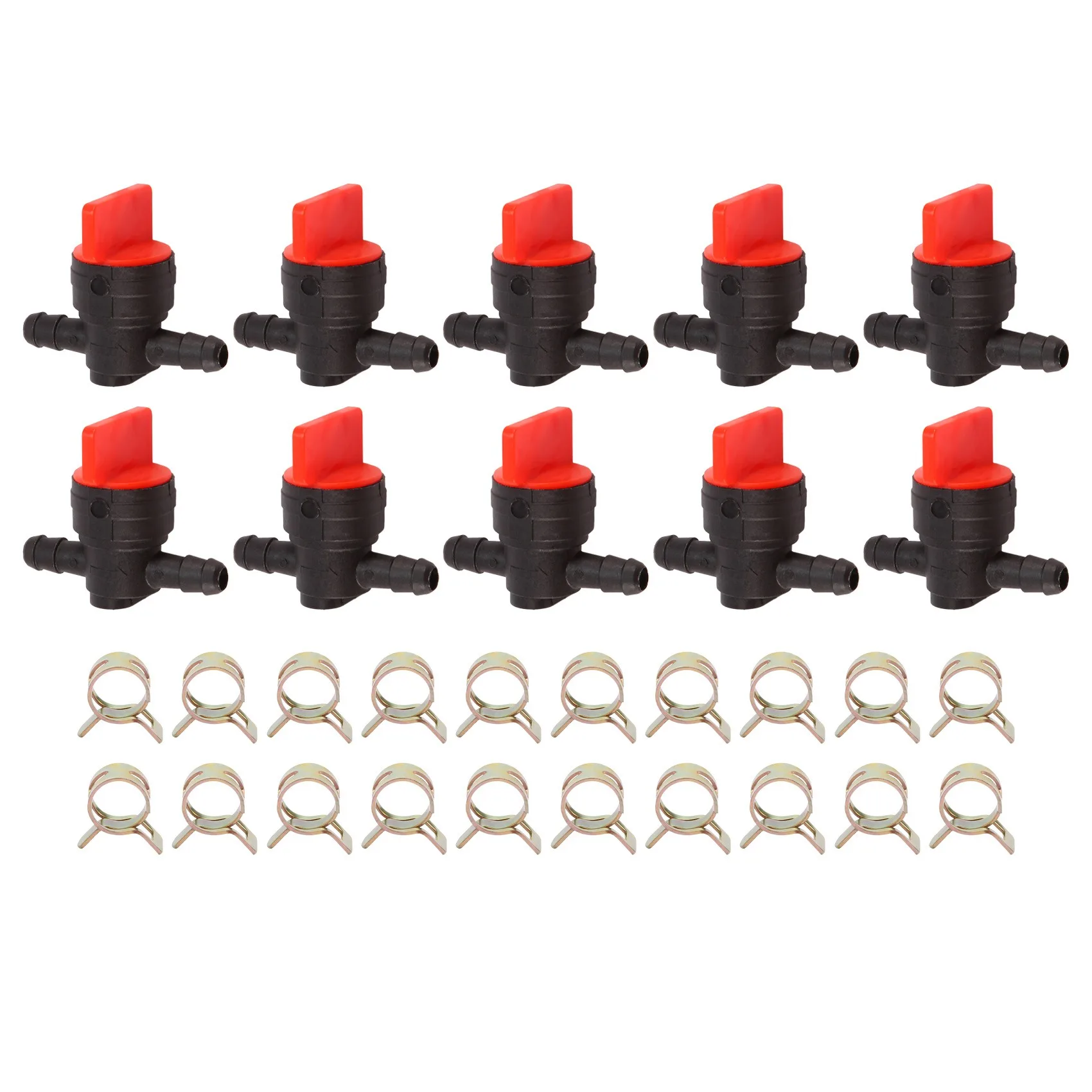 

10PCS 494768 698183 Fuel Shut Off Valve with Clamp for 1/4 inch Fuel Line Lawn