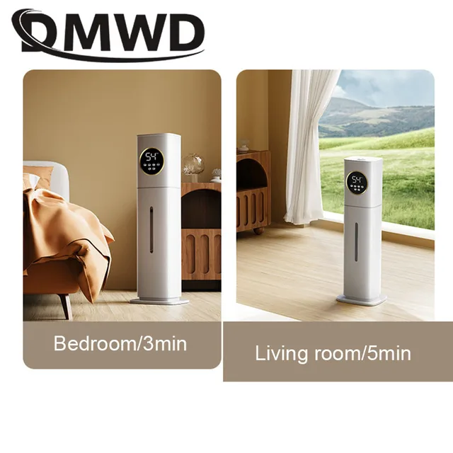 전기 가습기 플로어 스탠드 공기 청정기 미스트 메이커, 스마트 음소거 터치 스크린, 아로마 테라피 안개 스프레이 디퓨저, 8L 가습 용량