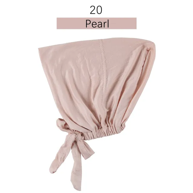 Muslim Women Elastic Tie Back Inner Hijab Caps Cotton Jersey Stretch Underscarf Modal Bonnet Headwrap Turbante Mujer 20