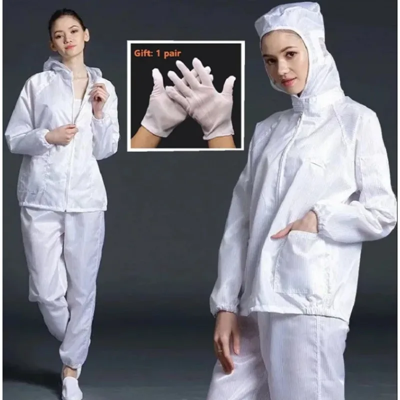 Split Type Work Clothes Unisex Reusable Isolation Anti-Static Safety Clothing With Pockets DustProof Clean Paint Materials