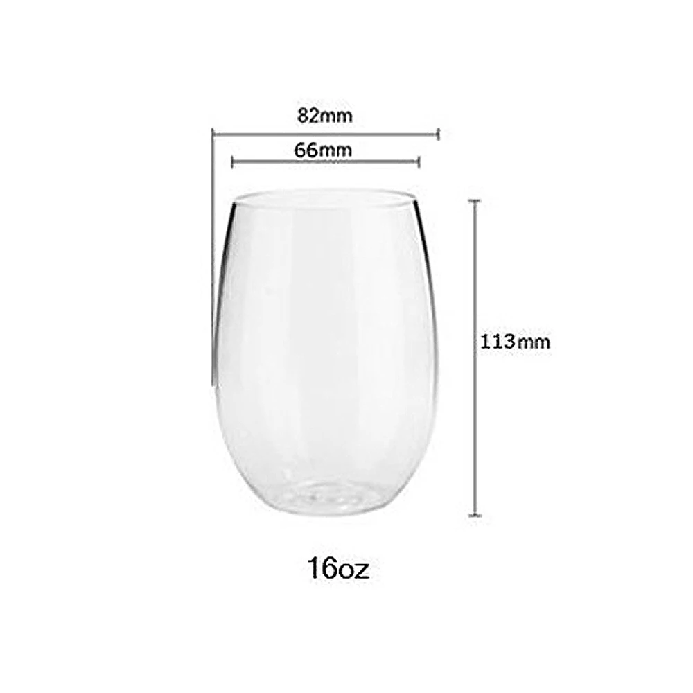 2 Pcs/Lots 16OZ Unbreakable Cup High Capacity Transparent Plastic Juice Milk Water Cup glass cup coffee glass cup