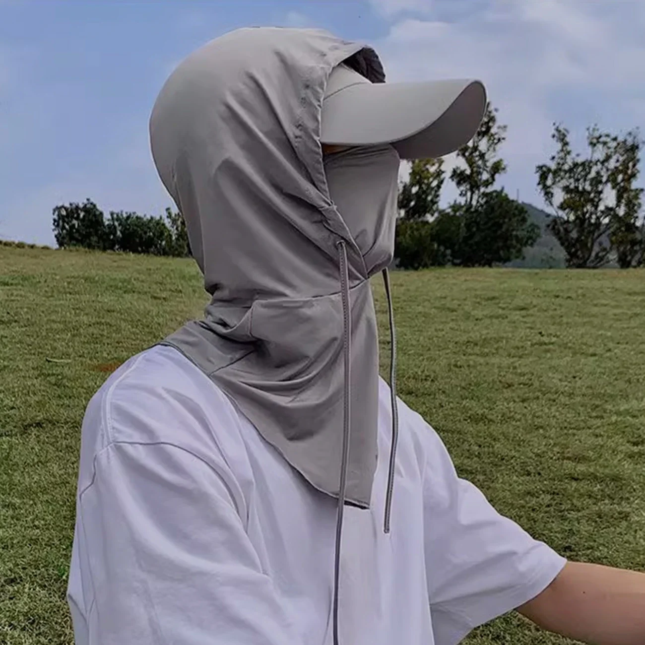 Passamontagna classico rinfrescante con protezione UV, traspirante, effetto ghiaccio e setoso, maschera integrale per ciclismo, viaggi, sport all'aria aperta, UPF50+ Bal_voghion.com