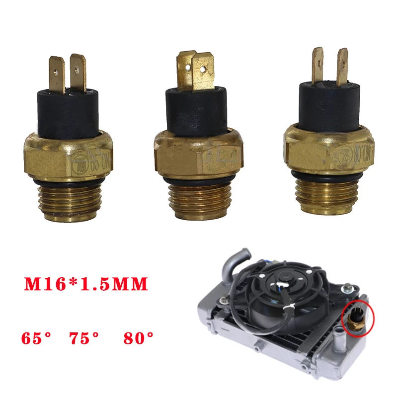 

M16 Motorcycle Electric Radiator Coolant Fan Water Temperature Thermostat Switch Temp Sensor For 125 150 200 250 300 400 450