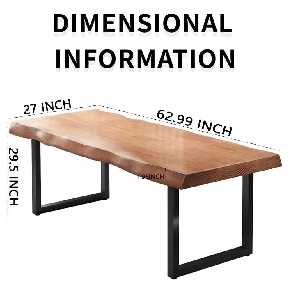 Solid Wood Office Desk Dining Table Handmade Multi Functional Easy Assembly Stylish Modern Farmhouse Design 2