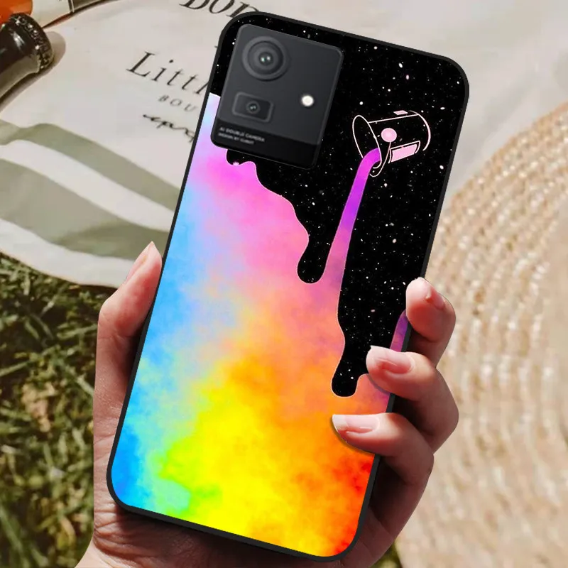 Stylish Cool Painted Black Silicone TPU Soft Phone Shell - Protective Case Cover