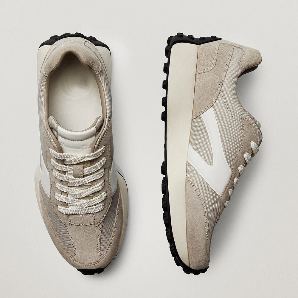 

MOOQDAAX Spring Summer 2023 New Women Shoe England Vintage Sand Color Stitched Genuine Leather Women's Casual Sports Shoes