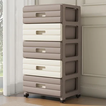 Armadietto portaoggetti bianco a 5 cassetti: scorrimento robusto e liscio per l'organizzazione dell'armadio, dell'ufficio, della camera da letto.