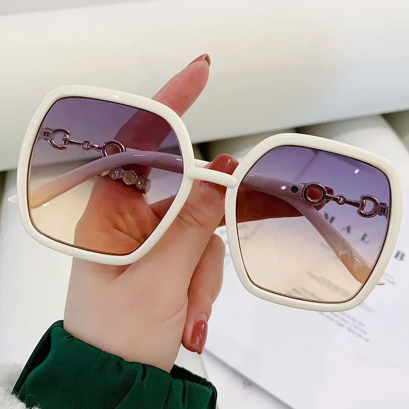 Black Square Oversized Sunglasses Women Big Frame Colorful Sun Glasses