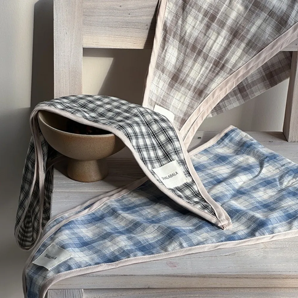 Description Picture 6 of itemVintage Korean Children's Scarf Striped Plaid Triangle Bandana Sweet Boys Girls Waist Scarf Drool Saliva Towels