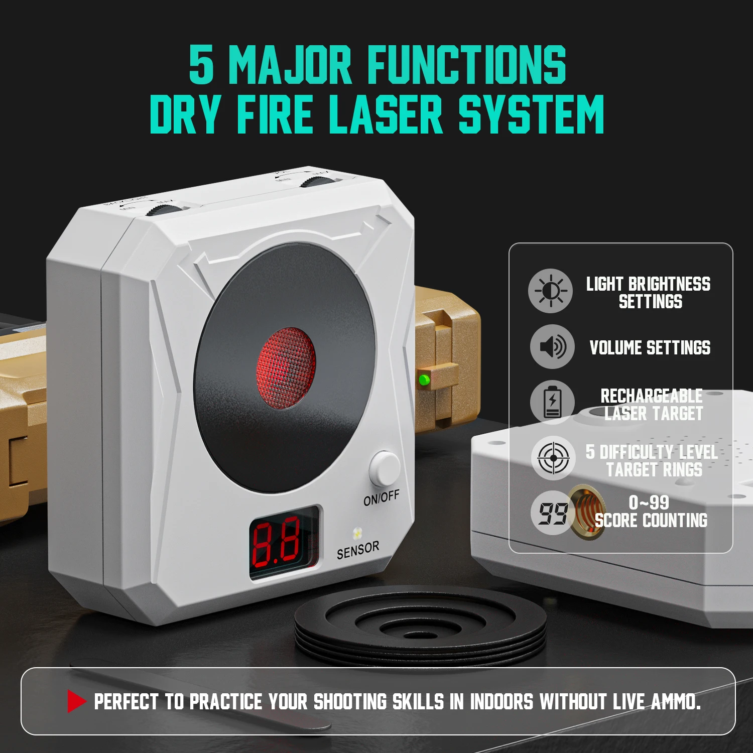 Infrared Induction Electronic Scoring Laser Target Color Sensitive Shooting Practice Sound Effects Training Toy