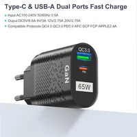 USLION 65W GaN Charger Tablet Laputopu Yofulumira Charger Mtundu C PD Chaja Chachangu Chaku Korea Mapulagi Adaputala a iPhone Samsung 1