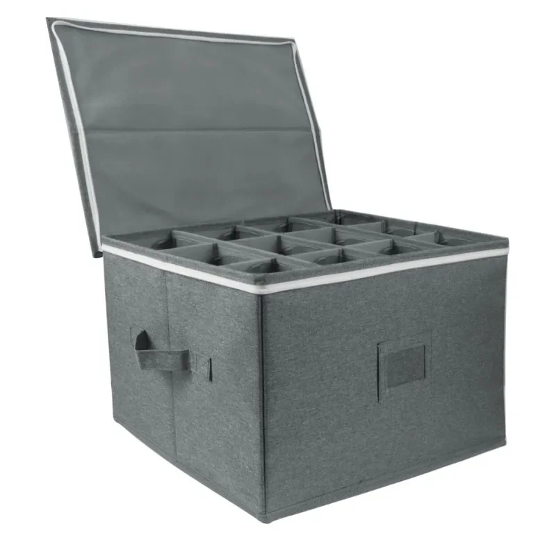 Wine glass storage box Wine glass storage box with divider Wine box 2