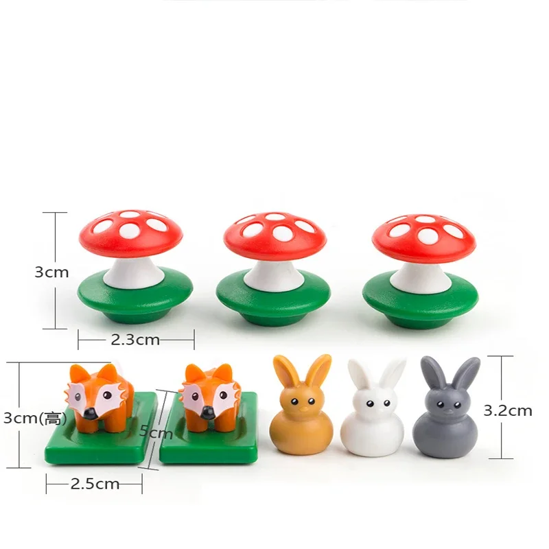 Bunny Bouncing Game Kids Puzzle Board Checkers Toy Funny Rabbit Fox Moving Strategy Tabletop Gift for Children Brain Development board game board game toy