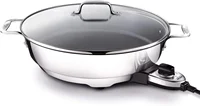 Electrics Stainless Steel and Nonstick Surface Skillet 7 Quart 1800 Watts Temp Control, Cookware, Pots and Pans, Oven, Broil, Di 1