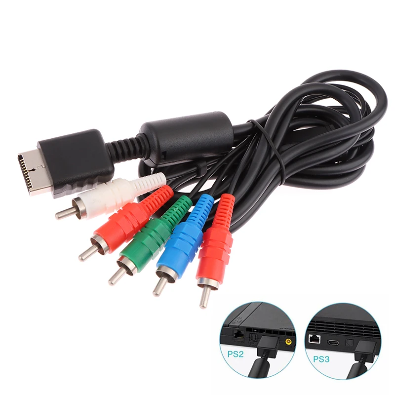 1.8M Multi Component AV cable Audio Video HD TV Cable For PS2 for PS3 Controller adapter converter cable