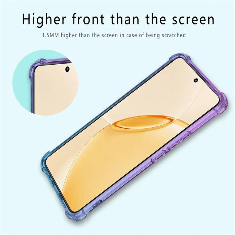 Shockproof Gradient TPU Protective Clear Cover Case