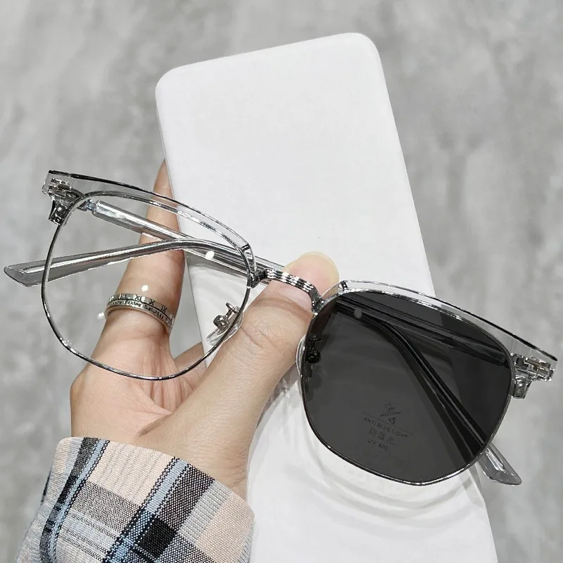 Photochromic Anti-Radiation Transition Eyewear with Metal Frames