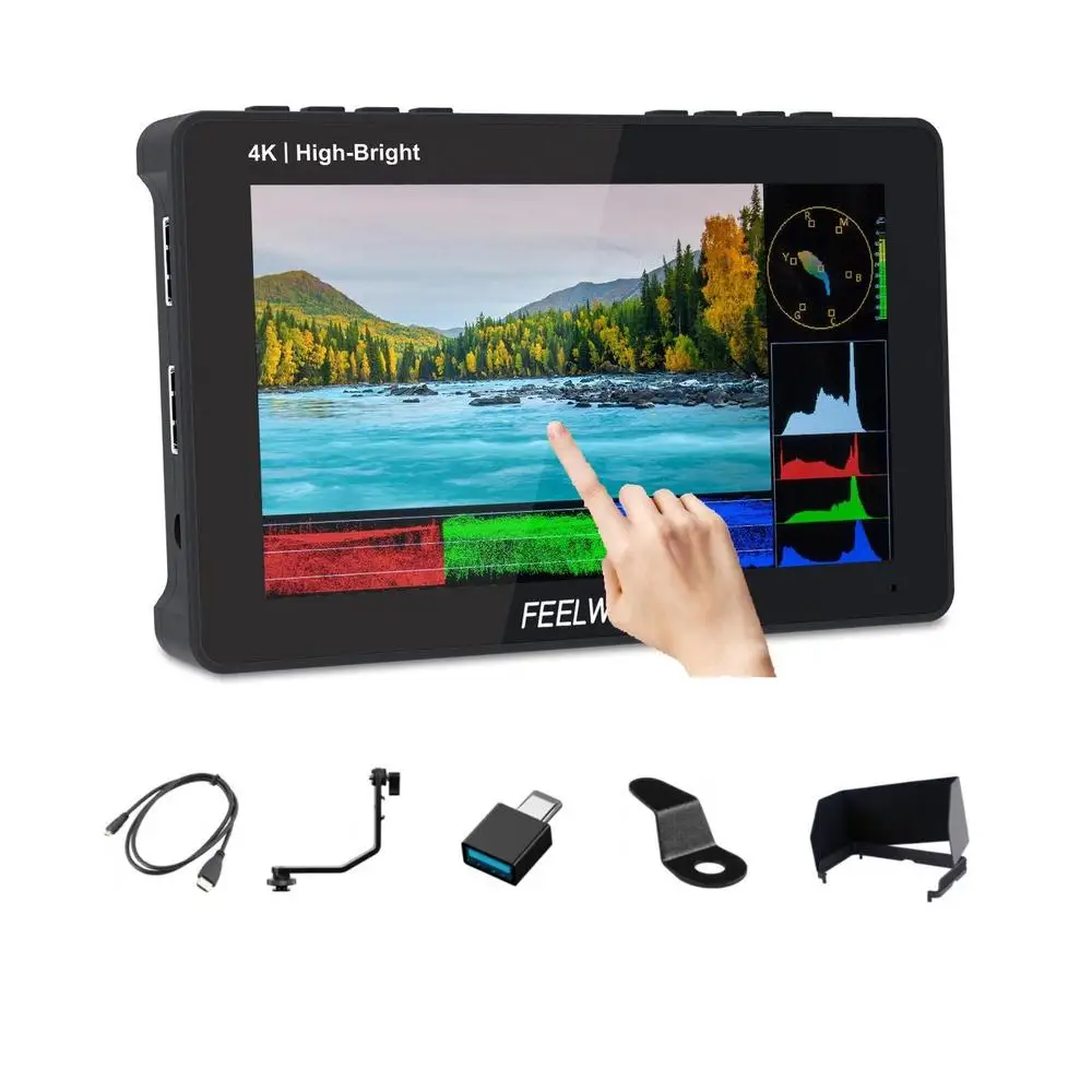 F6 Pro 5.5 Inch Touch Screen Filed Camera Monitor 1600nits High Bright 4K HDMI w