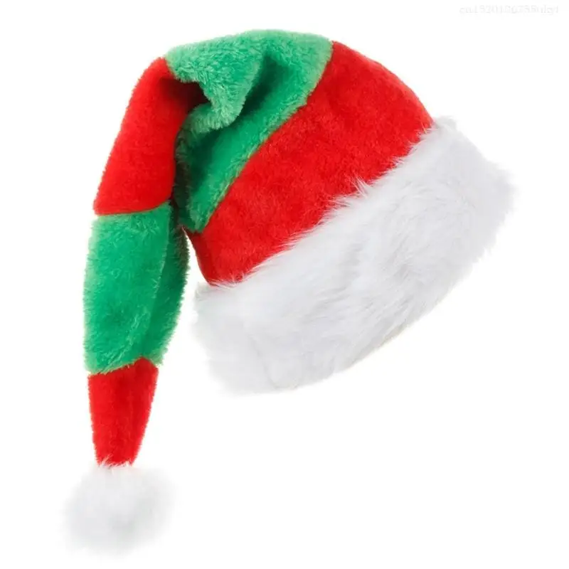 Unisex Stripe Santa Hats Soft Comfortable Christmas Hats Festives Holiday for Parties and Holiday Gatherings