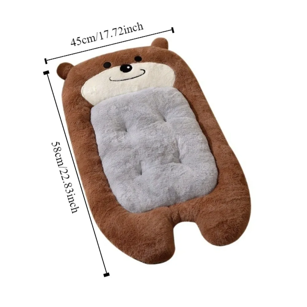 Cartoon Bear Shape Plush Pet Mat Anti-slip Soft Dog Sleeping Pads Comfortable Thickened Cat Sofa Bed Autumn Winter
