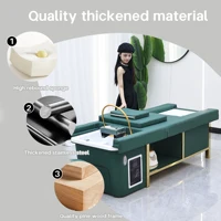 Table de massage thaïlandaise au design moderne, lit de lavage électrique, équipement de spa capillaire, lit de lavage inclinable pour salon de coiffure avec lavabo en céramique et repose-pieds 6