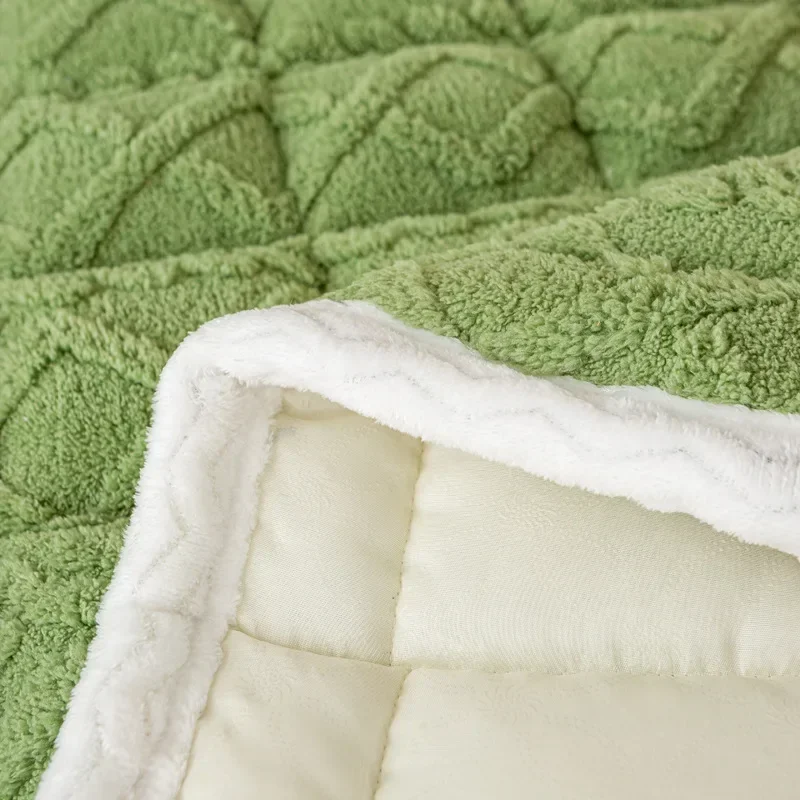 new flannel mattress thickened milk fleece quilt mattress winter household bed blanket