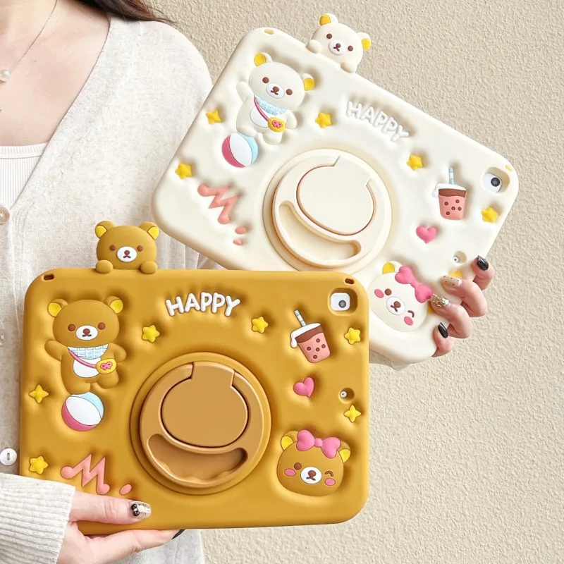 Children's 3D Bear Tablet Case with Pen Slot