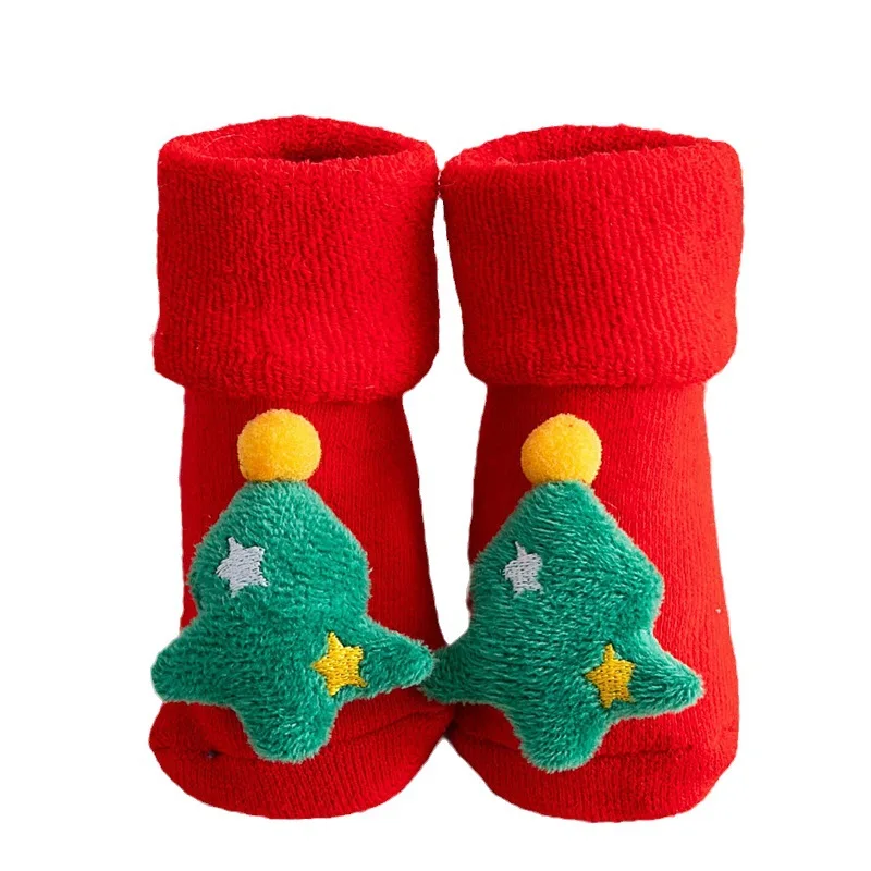 Kids Children's Socks for Girls Boys Non-slip Print Cotton Toddler Baby Christmas Socks for Newborns Infant Short Clothing