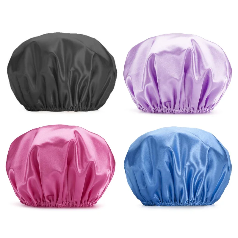 Shower Cap Bathing Reusable Shower Caps Long Hair Double Layers Premium