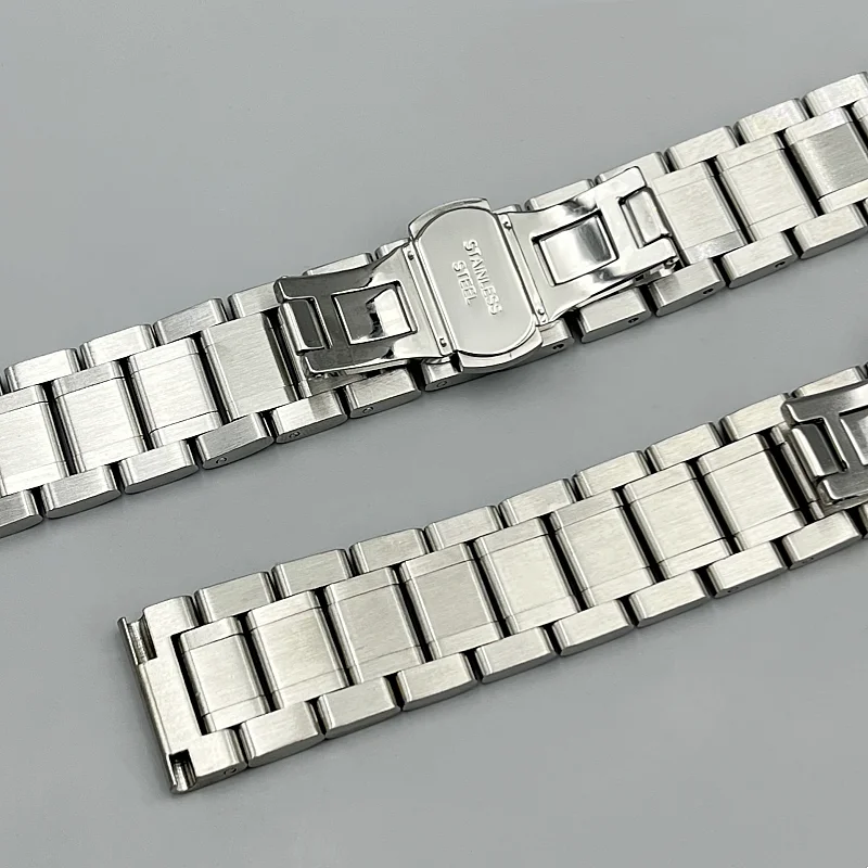 Universal Solid Stainless Steel Watch Band - Adjustable Metal Wristband Bracelet