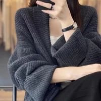 Casual Loose Long-Sleeved Knitwear Cardigan Sweater for Women 4