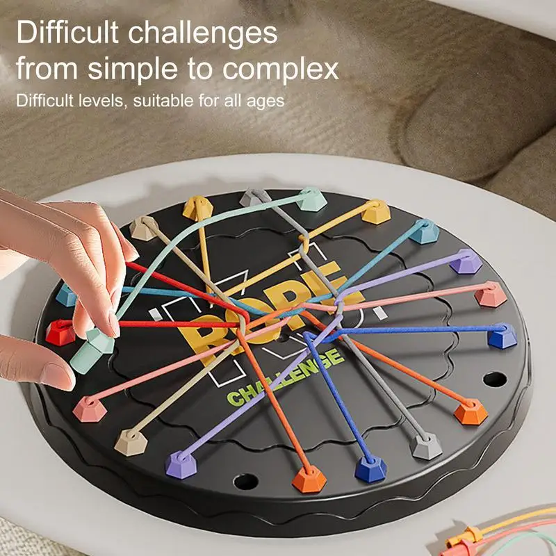 Twisted Rope Game Logical Thinking Board Game Rope Untying for Kids 3 Brain Teaser Puzzle Board Knot Strategy